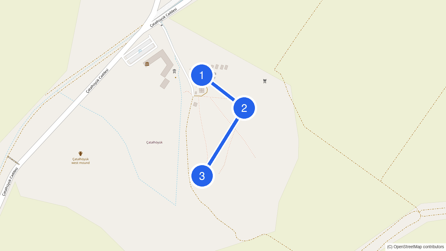 Walking order: Visitor centre and the reconstructed house - North shelter - South shelter