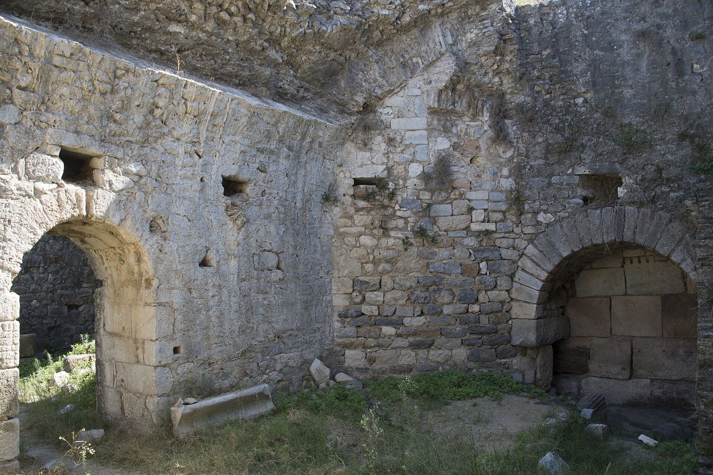 A vaulted room with arched openings in the Baths of Faustina at Miletus