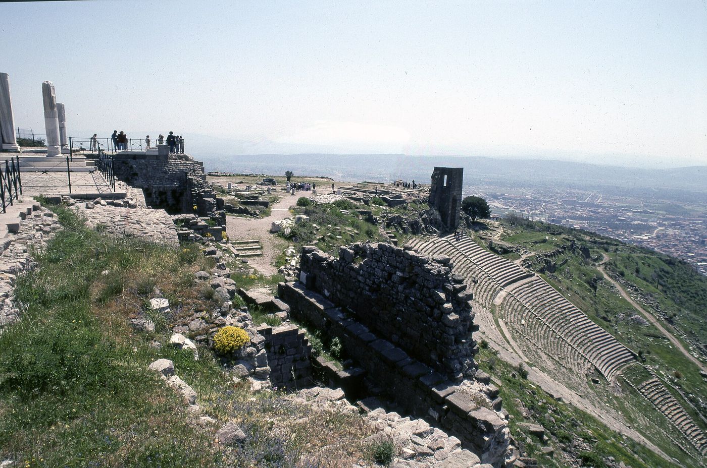 The steep theatre of Pergamon cut into the hillside below the Trajaneum terrace