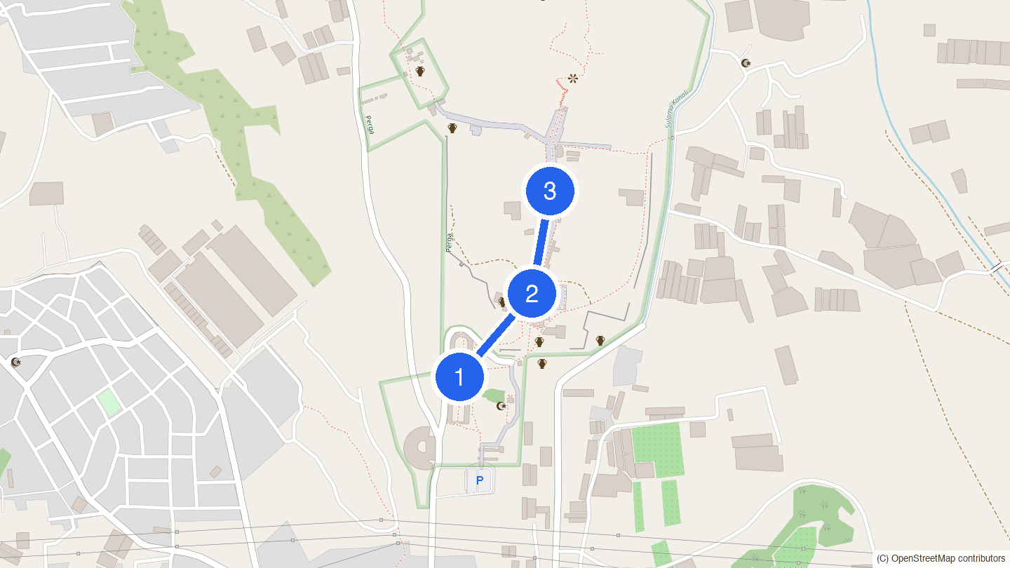 Walking order: The stadium - The Hellenistic gate - The colonnaded street