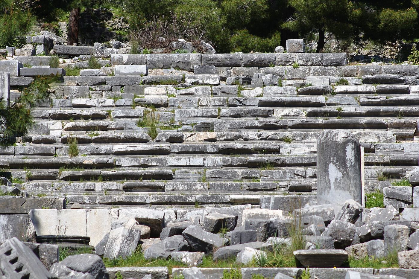 The tiered stone seating of the bouleuterion, the council chamber of Priene