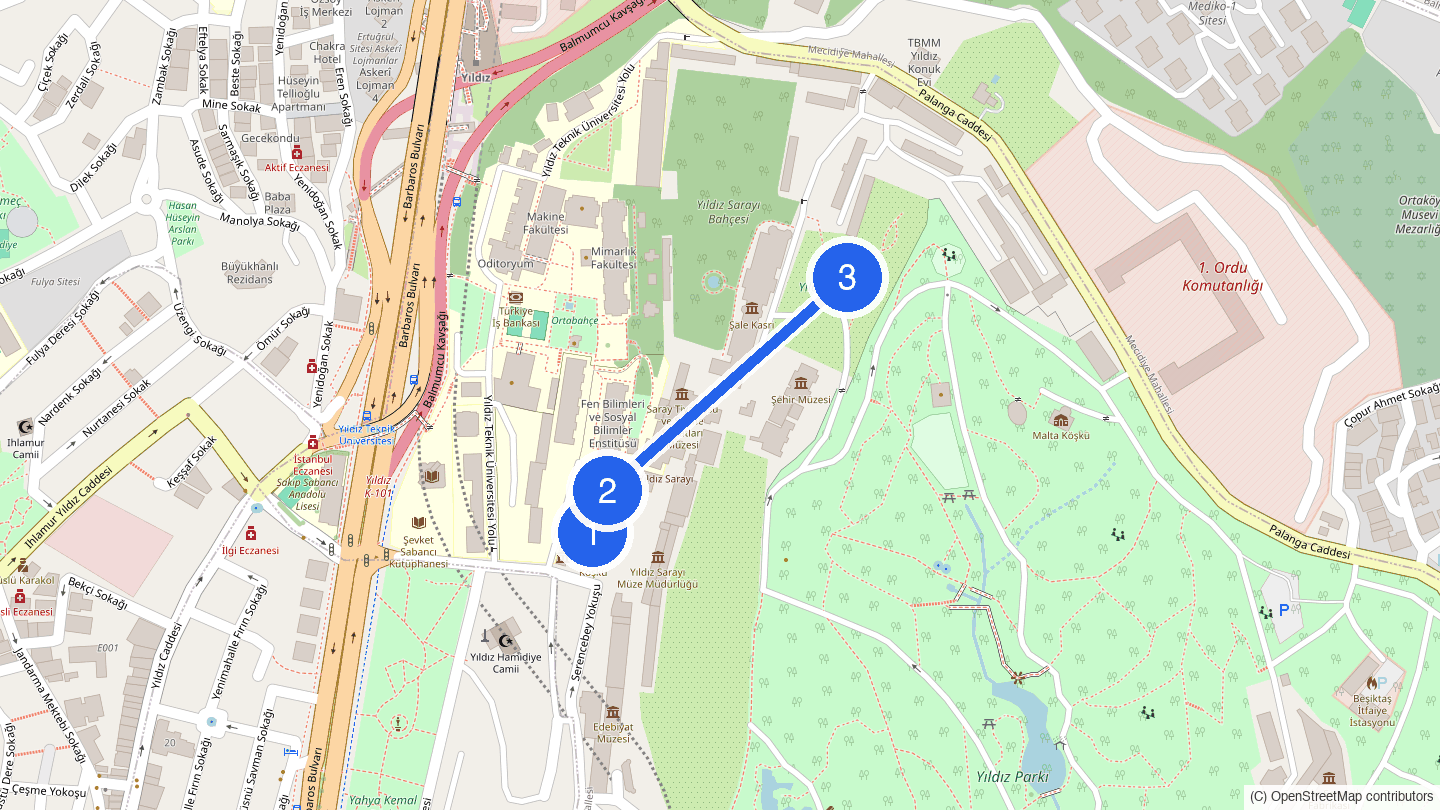 Walking order: Great Mabeyn Pavilion - Çit Pavilion - Hasbahçe